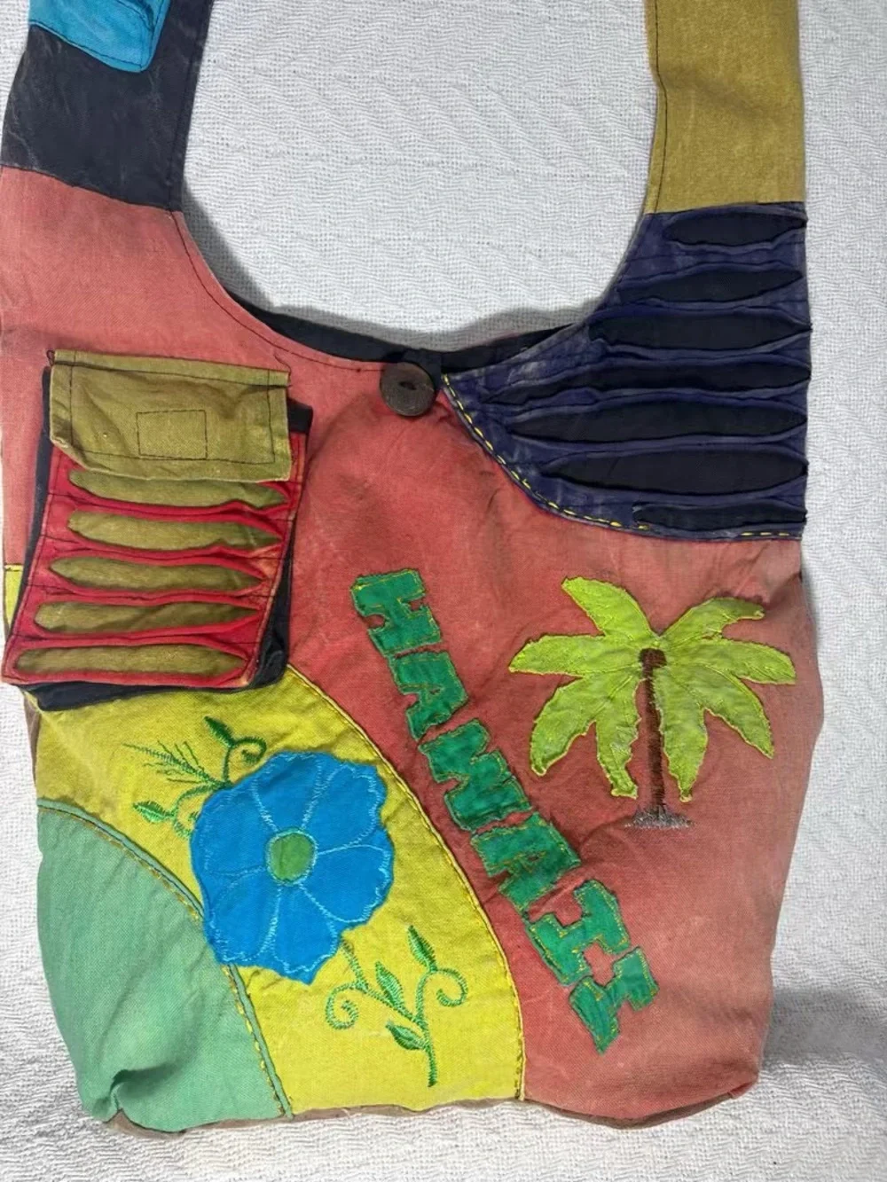 Rising International Hawaii Patchwork Boho Hippie Sling Shoulder Crescent Bag